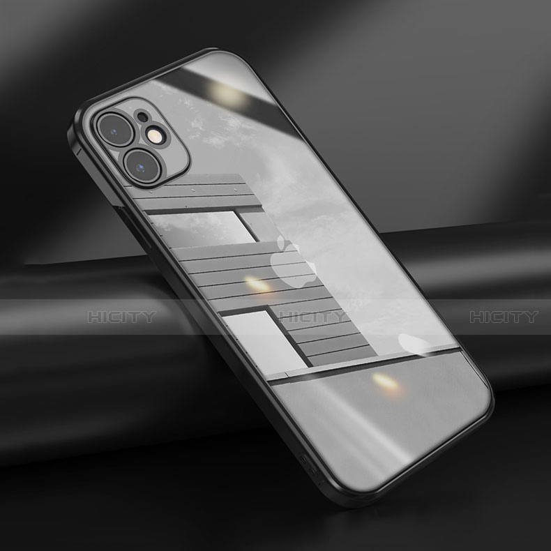 Funda Silicona Ultrafina Carcasa Transparente N02 para Apple iPhone 12 Negro
