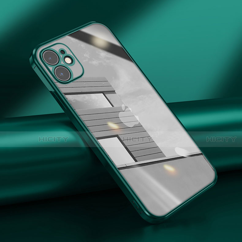 Funda Silicona Ultrafina Carcasa Transparente N02 para Apple iPhone 12 Verde Noche