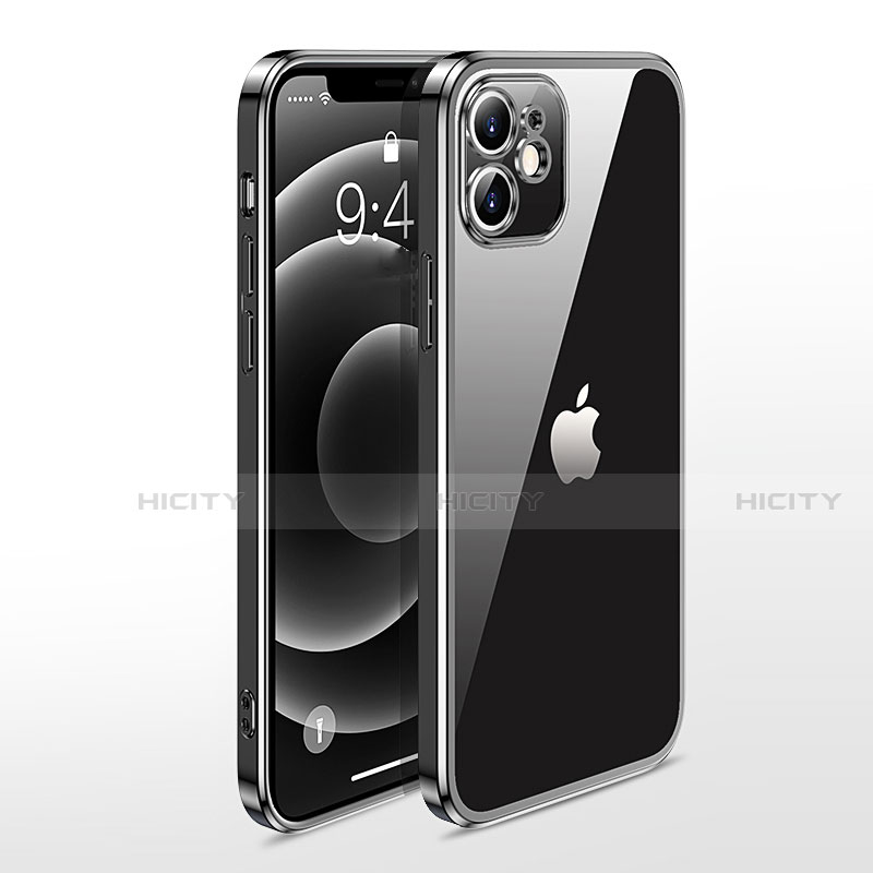 Funda Silicona Ultrafina Carcasa Transparente N04 para Apple iPhone 12 Mini Negro