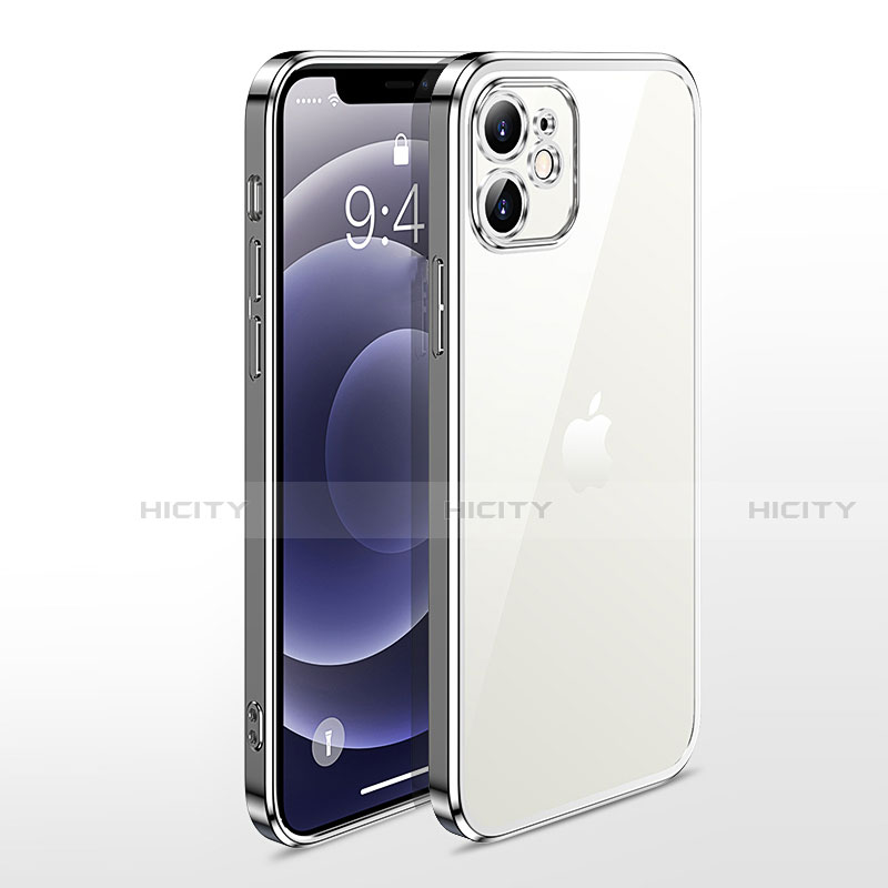 Funda Silicona Ultrafina Carcasa Transparente N04 para Apple iPhone 12 Mini Plata