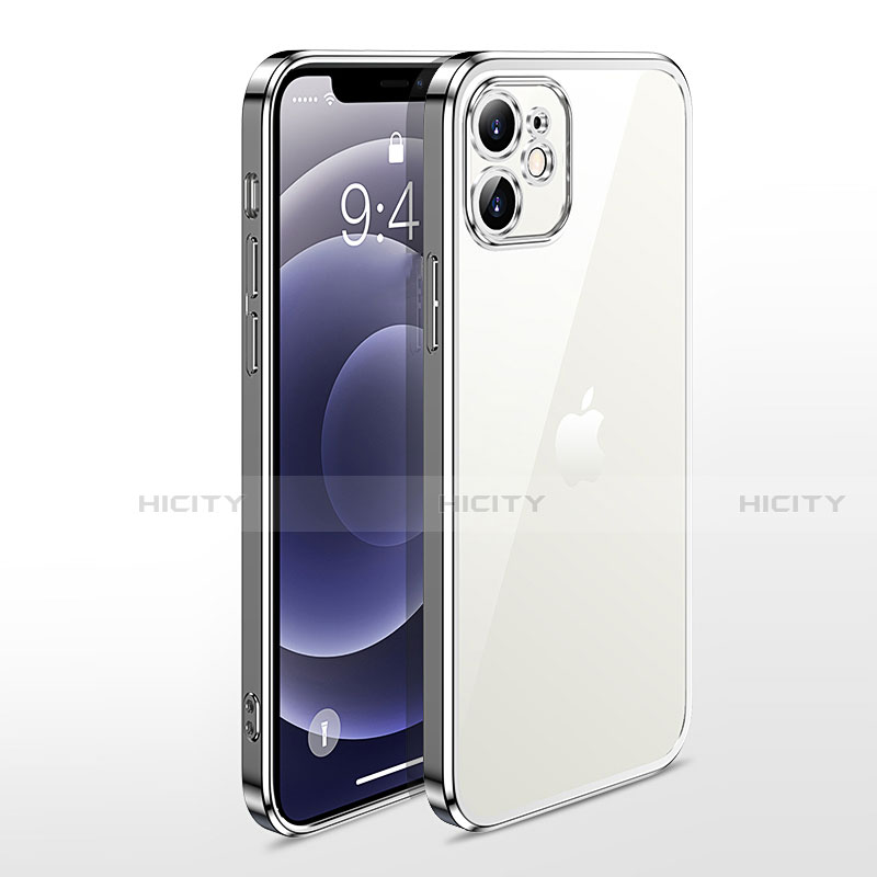 Funda Silicona Ultrafina Carcasa Transparente N04 para Apple iPhone 12 Plata