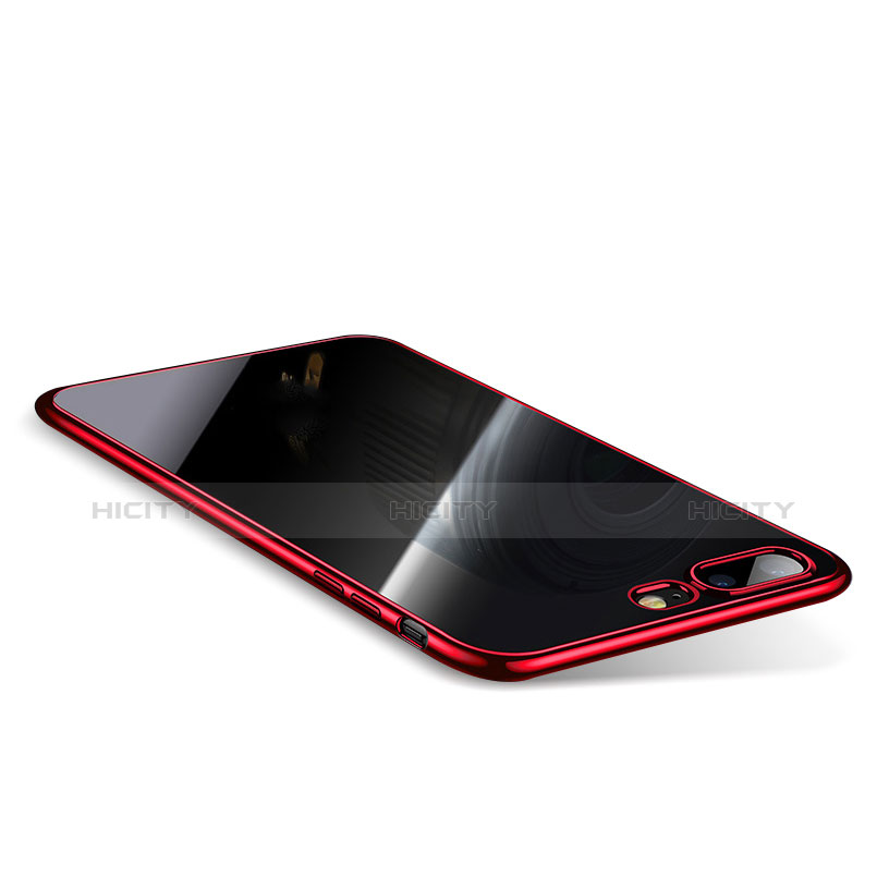 Funda Silicona Ultrafina Carcasa Transparente Q01 para Apple iPhone 8 Plus Rojo