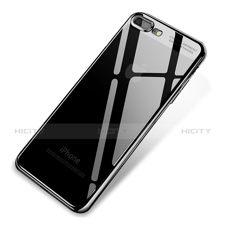 Funda Silicona Ultrafina Carcasa Transparente Q03 para Apple iPhone 8 Plus Negro