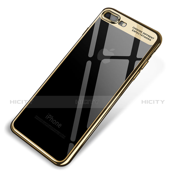 Funda Silicona Ultrafina Carcasa Transparente Q03 para Apple iPhone 8 Plus Oro