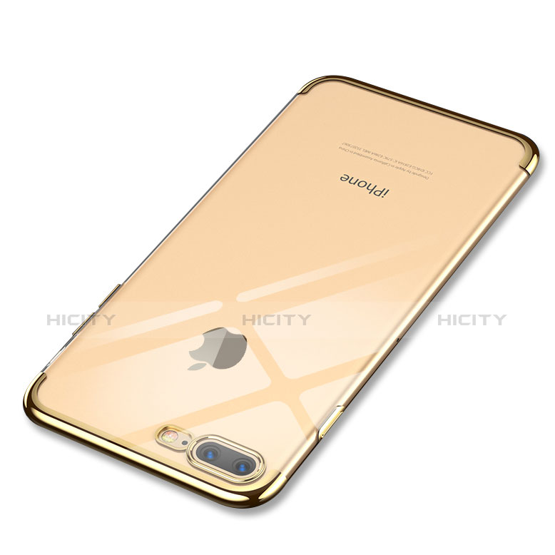 Funda Silicona Ultrafina Carcasa Transparente Q05 para Apple iPhone 8 Plus Oro