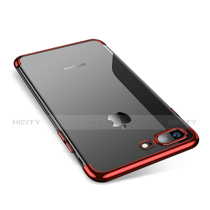 Funda Silicona Ultrafina Carcasa Transparente Q05 para Apple iPhone 8 Plus Rojo