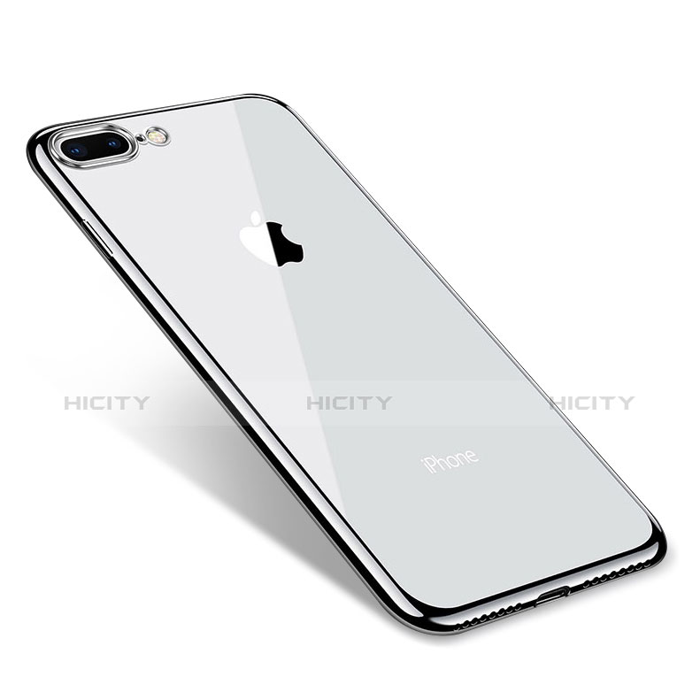 Funda Silicona Ultrafina Carcasa Transparente Q06 para Apple iPhone 8 Plus Plata