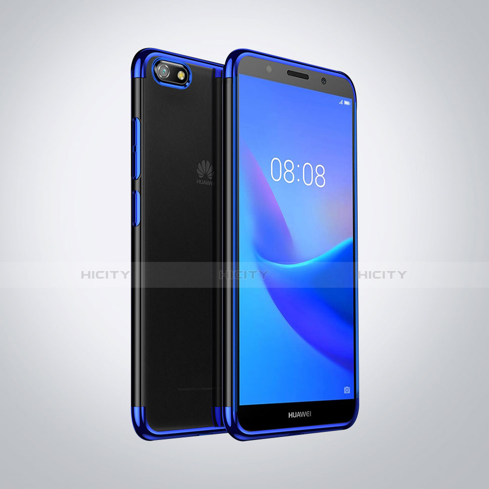 Funda Silicona Ultrafina Carcasa Transparente S01 para Huawei Enjoy 8e Lite Azul