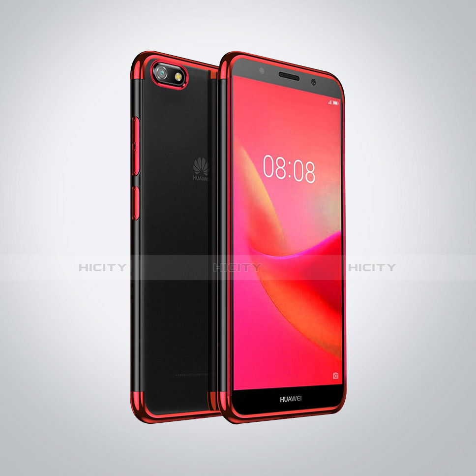 Funda Silicona Ultrafina Carcasa Transparente S01 para Huawei Honor 7S Rojo