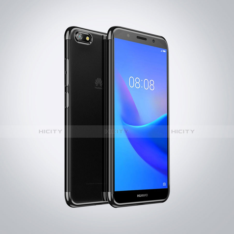 Funda Silicona Ultrafina Carcasa Transparente S01 para Huawei Y5 Prime (2018) Negro