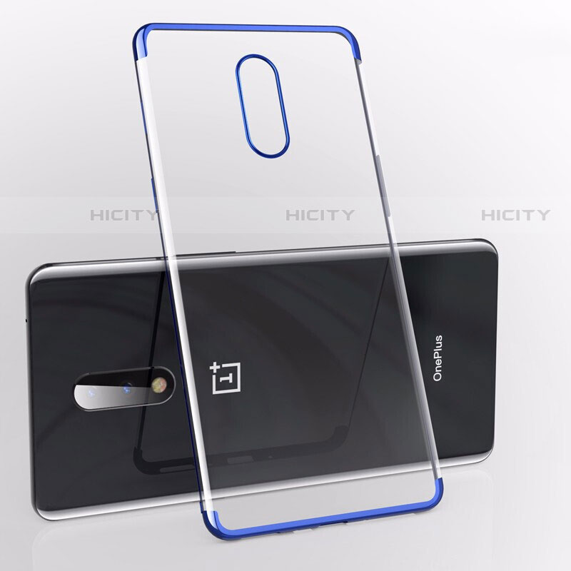 Funda Silicona Ultrafina Carcasa Transparente S01 para OnePlus 7 Azul