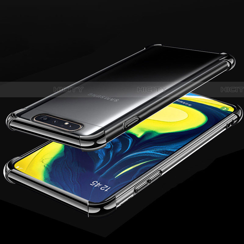 Funda Silicona Ultrafina Carcasa Transparente S01 para Samsung Galaxy A90 4G Negro