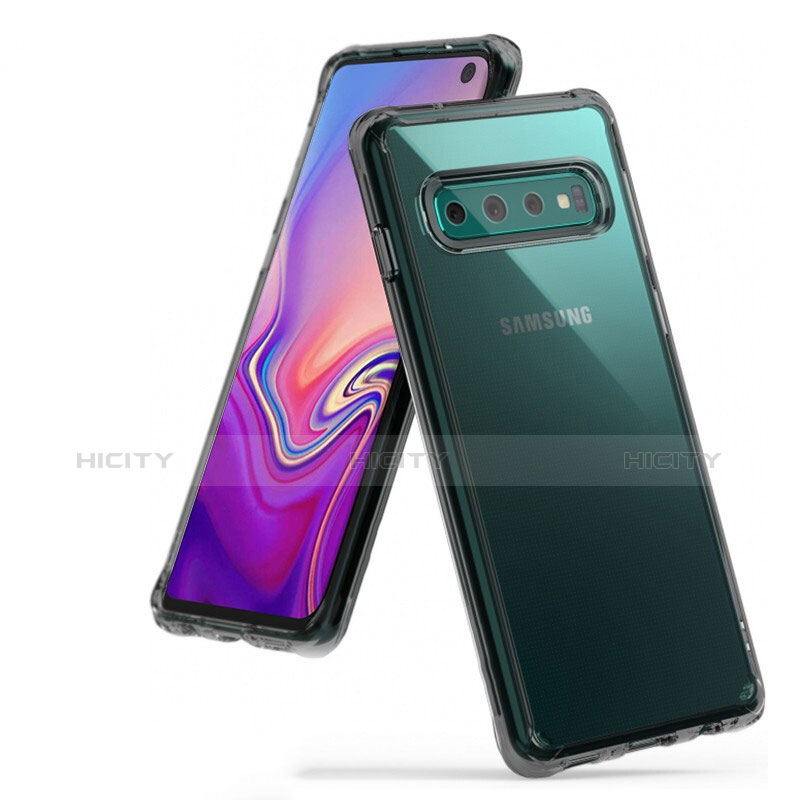 Funda Silicona Ultrafina Carcasa Transparente S01 para Samsung Galaxy S10 Gris