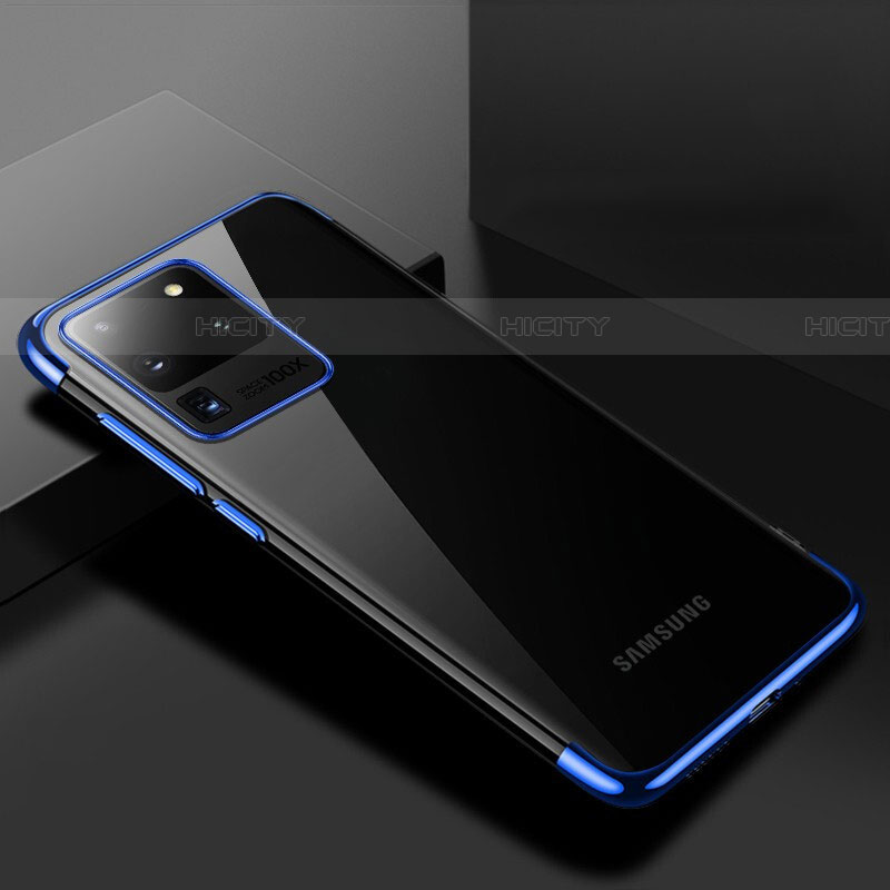 Funda Silicona Ultrafina Carcasa Transparente S01 para Samsung Galaxy S20 Ultra 5G Azul
