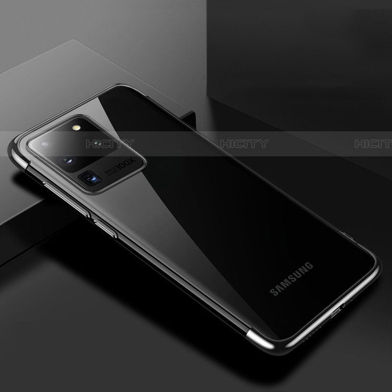 Funda Silicona Ultrafina Carcasa Transparente S01 para Samsung Galaxy S20 Ultra 5G Negro
