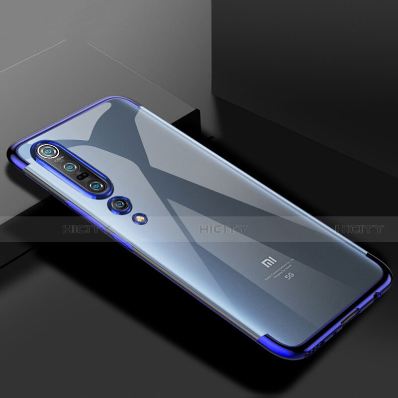 Funda Silicona Ultrafina Carcasa Transparente S01 para Xiaomi Mi 10 Pro Azul