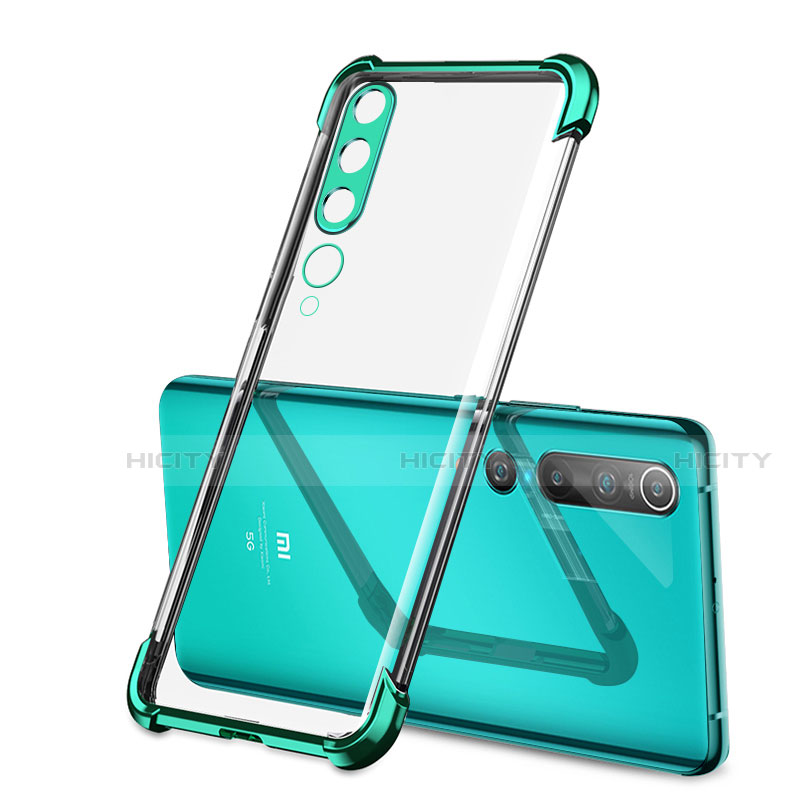 Funda Silicona Ultrafina Carcasa Transparente S01 para Xiaomi Mi 10 Verde