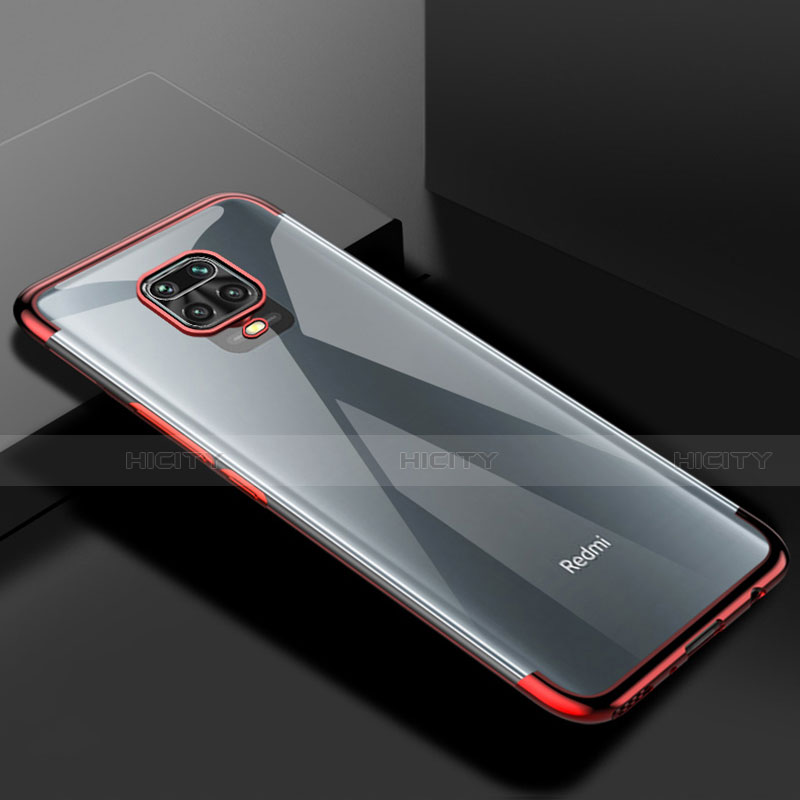 Funda Silicona Ultrafina Carcasa Transparente S01 para Xiaomi Redmi Note 9 Pro Rojo