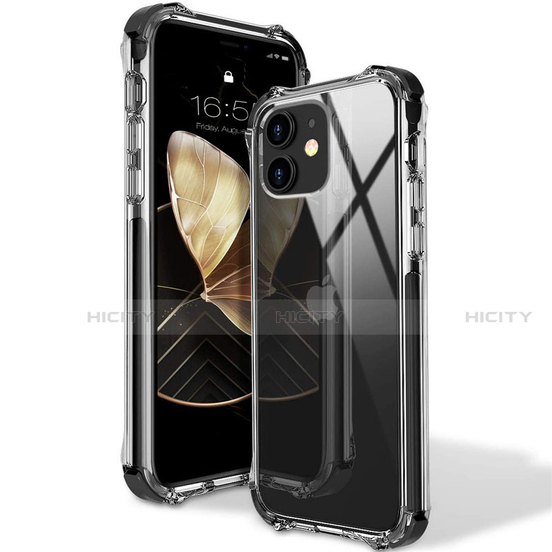 Funda Silicona Ultrafina Carcasa Transparente S02 para Apple iPhone 12 Mini Negro