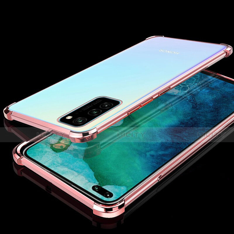 Funda Silicona Ultrafina Carcasa Transparente S02 para Huawei Honor V30 Pro 5G Oro Rosa