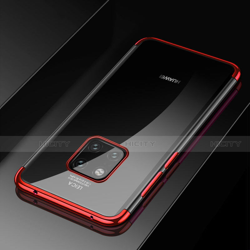 Funda Silicona Ultrafina Carcasa Transparente S02 para Huawei Mate 20 Pro Rojo