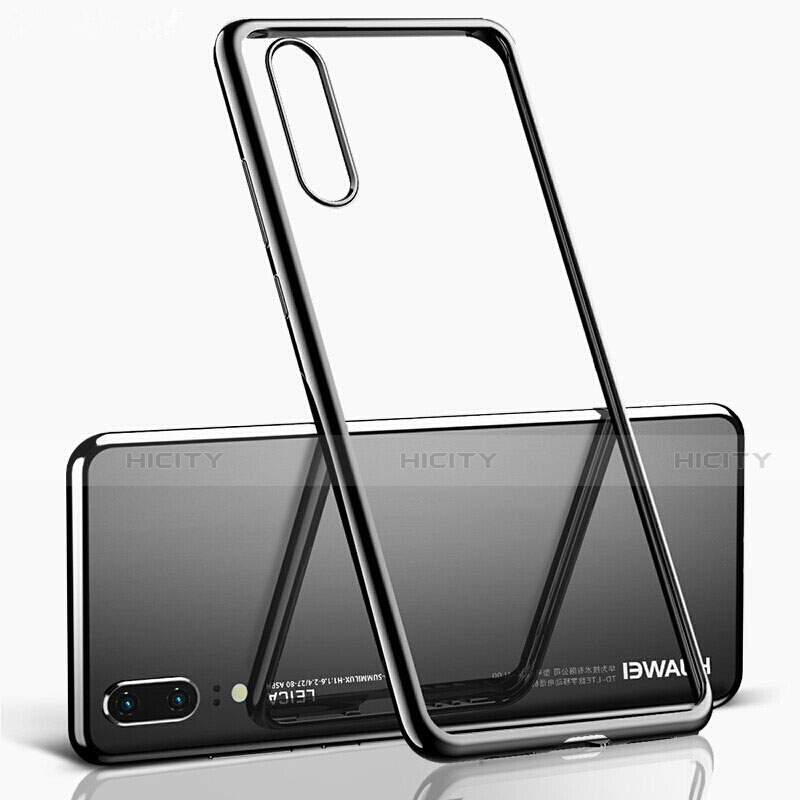 Funda Silicona Ultrafina Carcasa Transparente S02 para Huawei P20 Negro