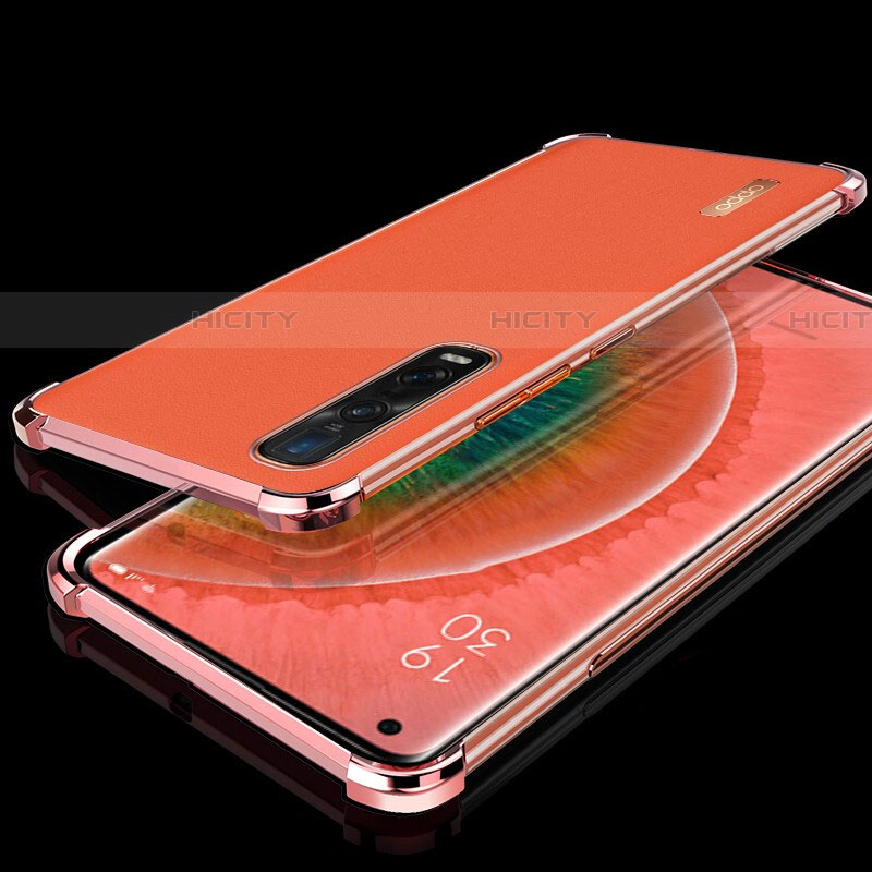Funda Silicona Ultrafina Carcasa Transparente S02 para Oppo Find X2 Pro Oro Rosa