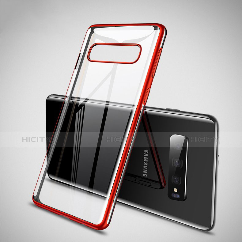 Funda Silicona Ultrafina Carcasa Transparente S02 para Samsung Galaxy S10 Plus Rojo