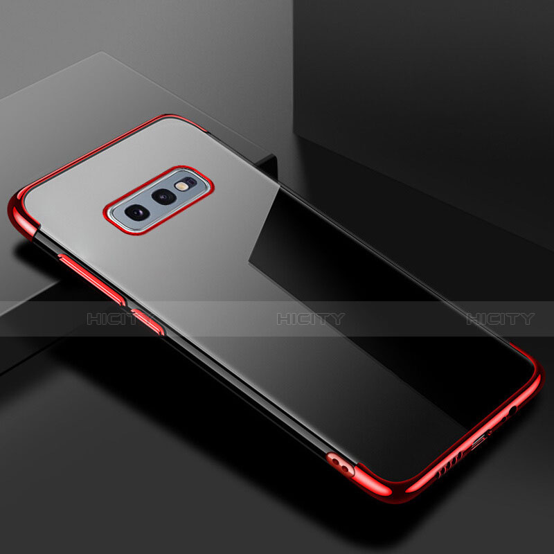 Funda Silicona Ultrafina Carcasa Transparente S02 para Samsung Galaxy S10e Rojo