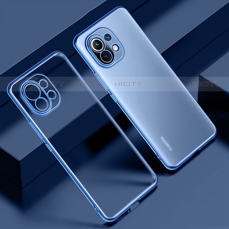 Funda Silicona Ultrafina Carcasa Transparente S02 para Xiaomi Mi 11 5G Azul