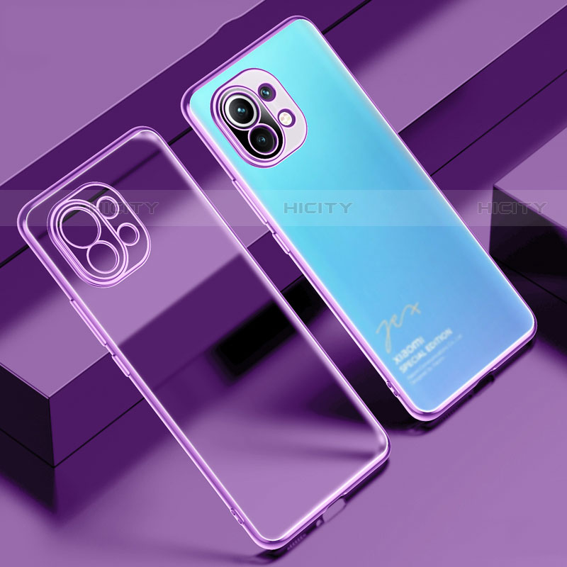 Funda Silicona Ultrafina Carcasa Transparente S02 para Xiaomi Mi 11 5G Morado