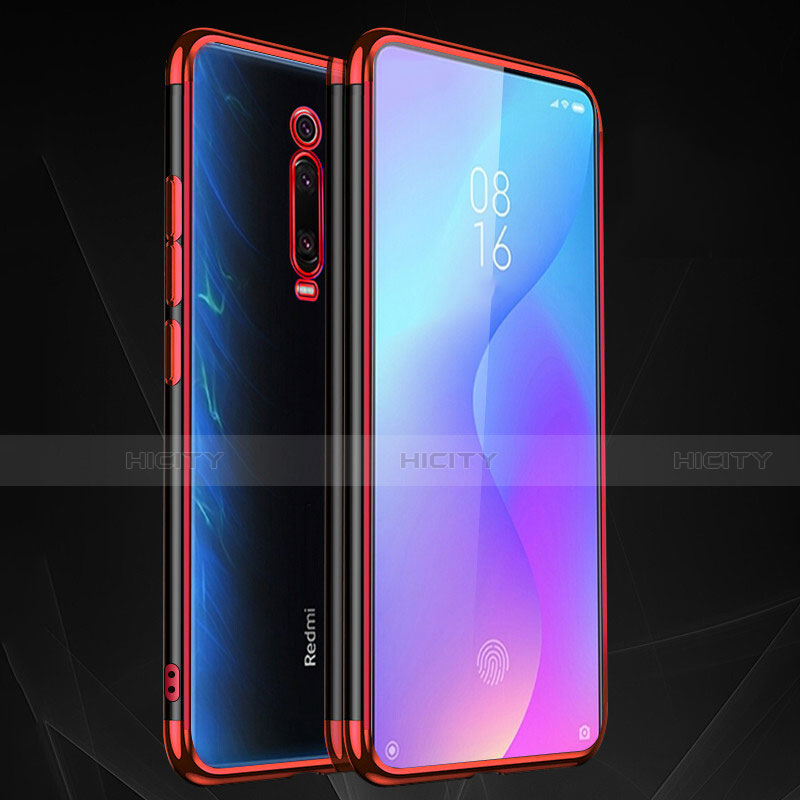 Funda Silicona Ultrafina Carcasa Transparente S02 para Xiaomi Mi 9T Pro Rojo