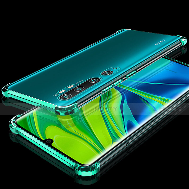Funda Silicona Ultrafina Carcasa Transparente S02 para Xiaomi Mi Note 10 Pro Verde