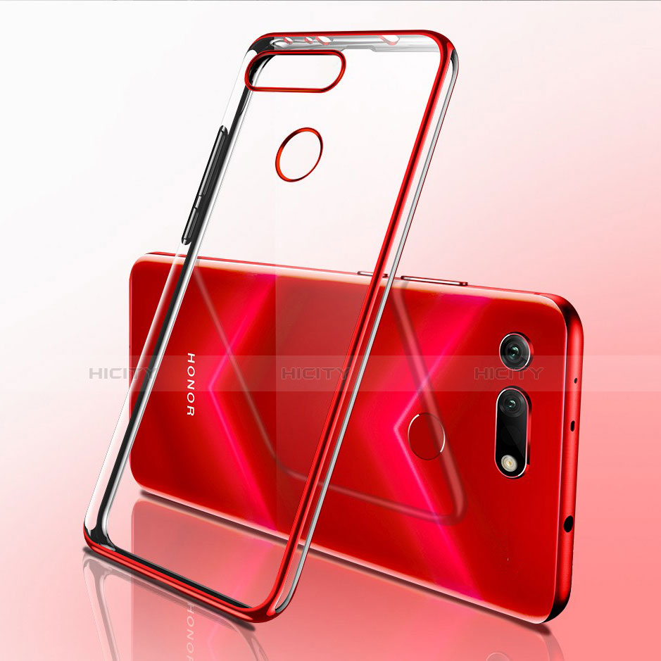 Funda Silicona Ultrafina Carcasa Transparente S03 para Huawei Honor V20 Rojo
