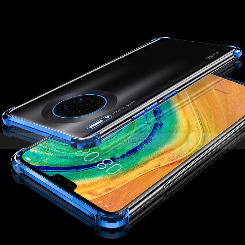 Funda Silicona Ultrafina Carcasa Transparente S03 para Huawei Mate 30E Pro 5G Azul