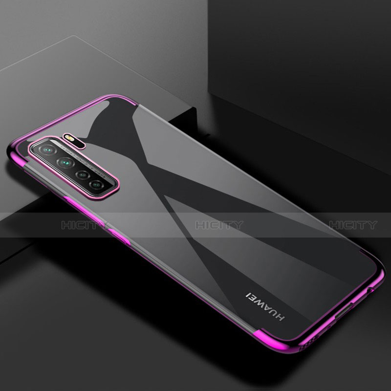 Funda Silicona Ultrafina Carcasa Transparente S03 para Huawei Nova 7 SE 5G Morado