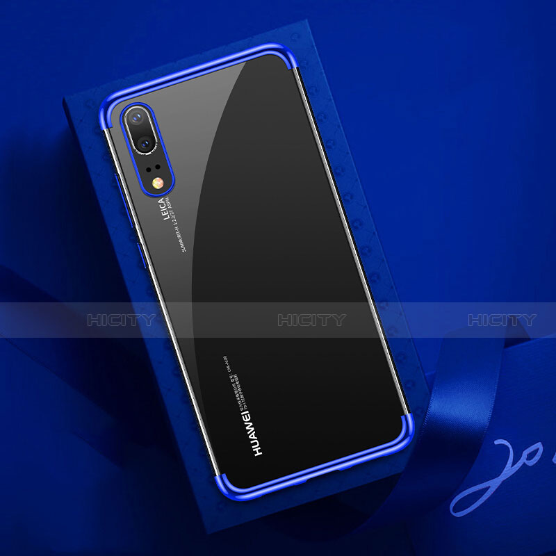 Funda Silicona Ultrafina Carcasa Transparente S03 para Huawei P20 Azul