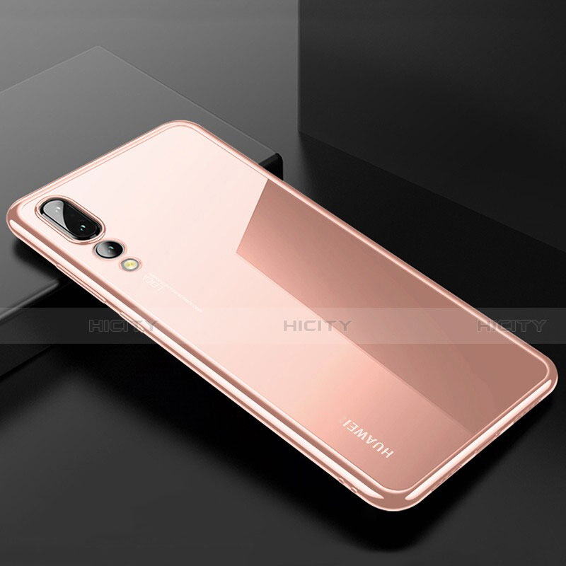 Funda Silicona Ultrafina Carcasa Transparente S03 para Huawei P20 Pro Oro Rosa