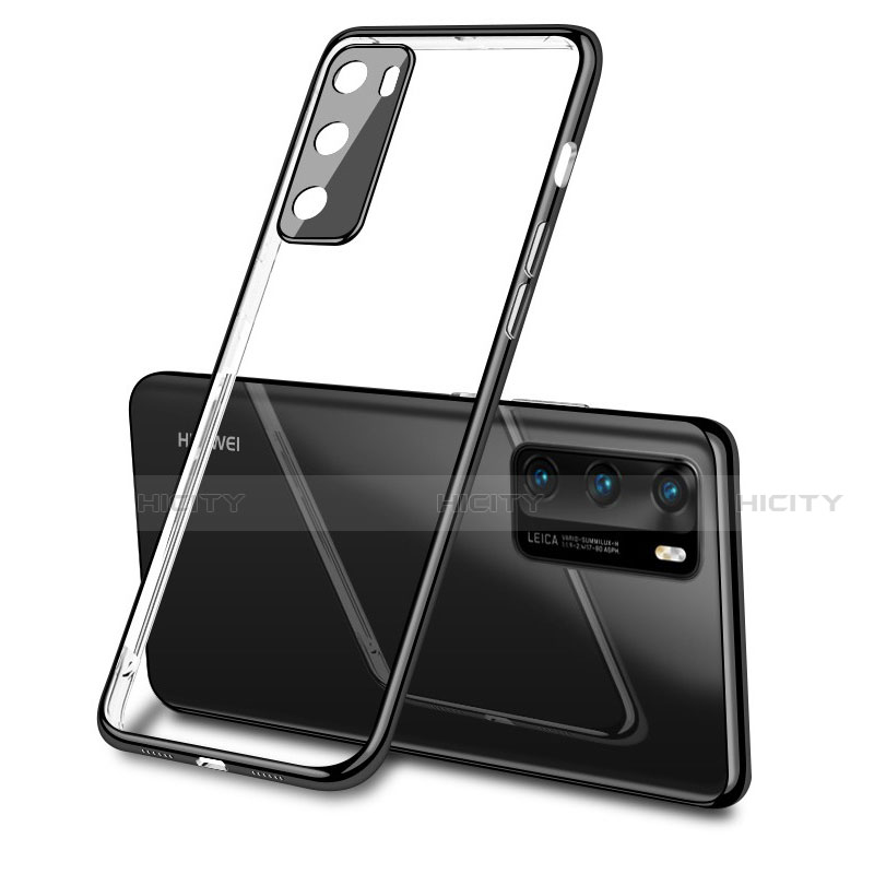 Funda Silicona Ultrafina Carcasa Transparente S03 para Huawei P40 Negro