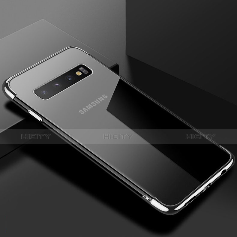 Funda Silicona Ultrafina Carcasa Transparente S03 para Samsung Galaxy S10 Plata