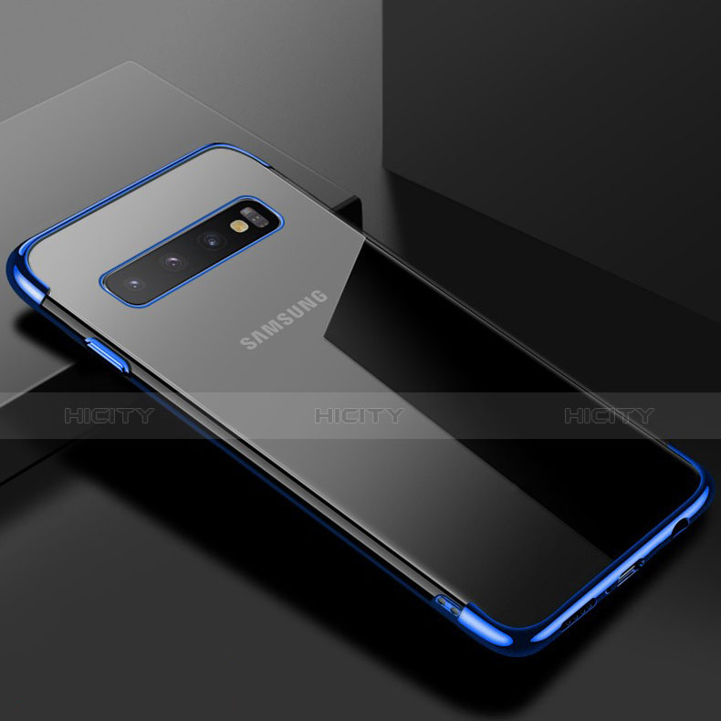 Funda Silicona Ultrafina Carcasa Transparente S03 para Samsung Galaxy S10 Plus Azul