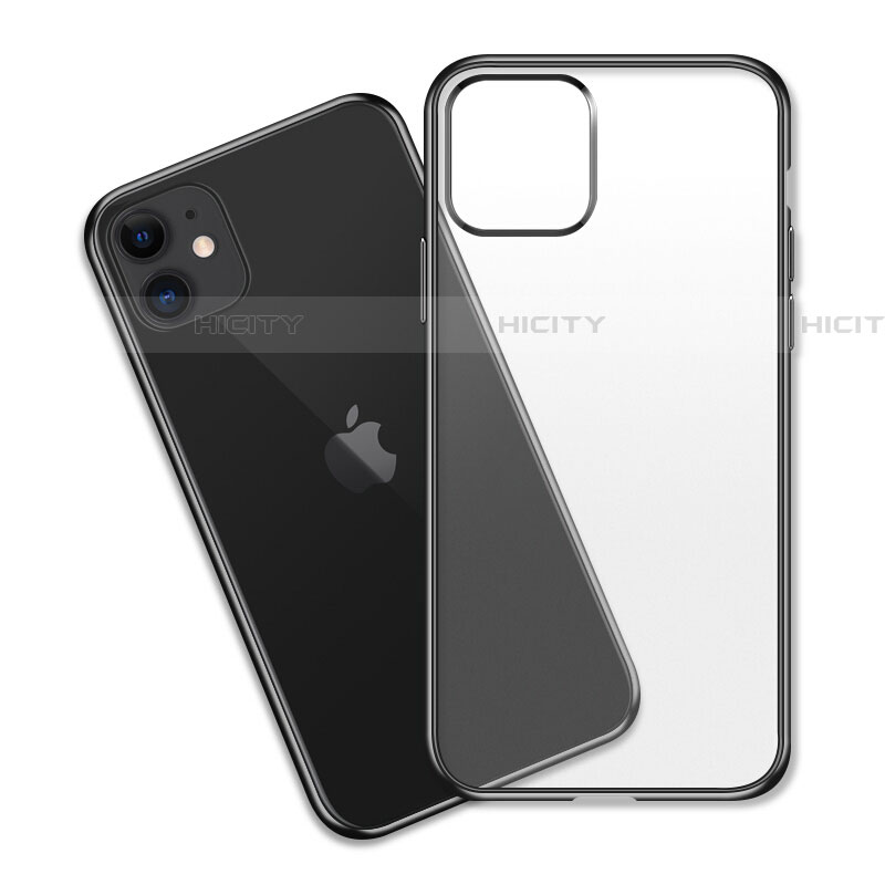 Funda Silicona Ultrafina Carcasa Transparente S04 para Apple iPhone 11 Negro