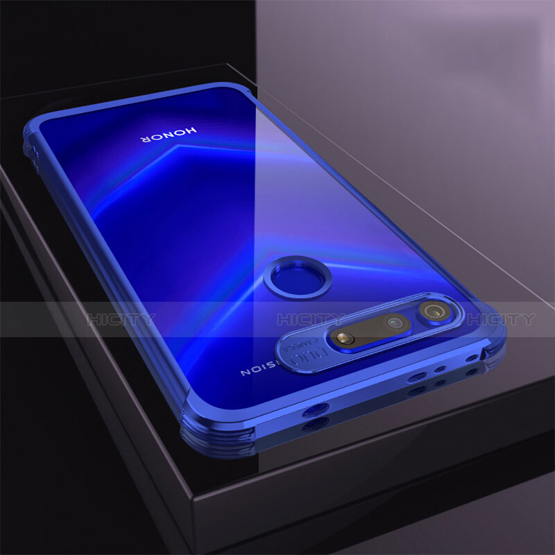 Funda Silicona Ultrafina Carcasa Transparente S04 para Huawei Honor V20 Azul