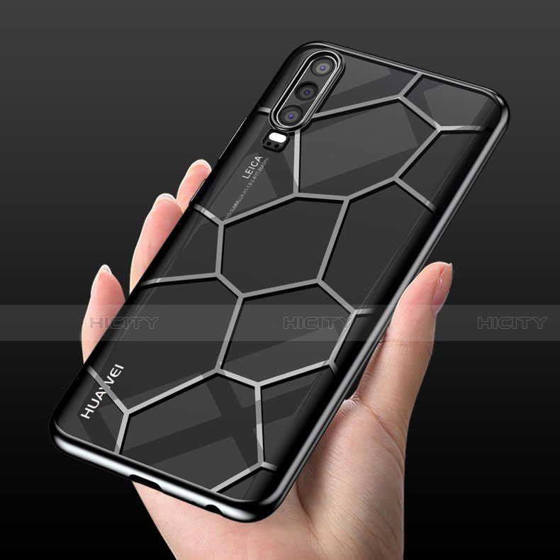 Funda Silicona Ultrafina Carcasa Transparente S04 para Huawei P30 Negro