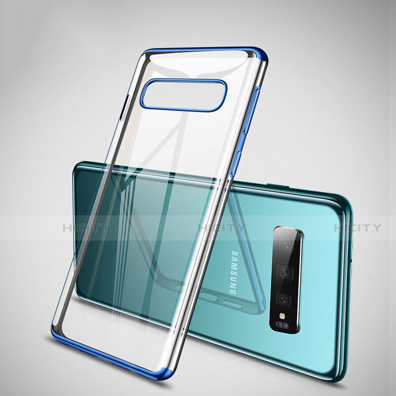 Funda Silicona Ultrafina Carcasa Transparente S04 para Samsung Galaxy S10 Plus Azul