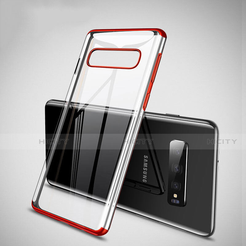 Funda Silicona Ultrafina Carcasa Transparente S04 para Samsung Galaxy S10 Plus Rojo