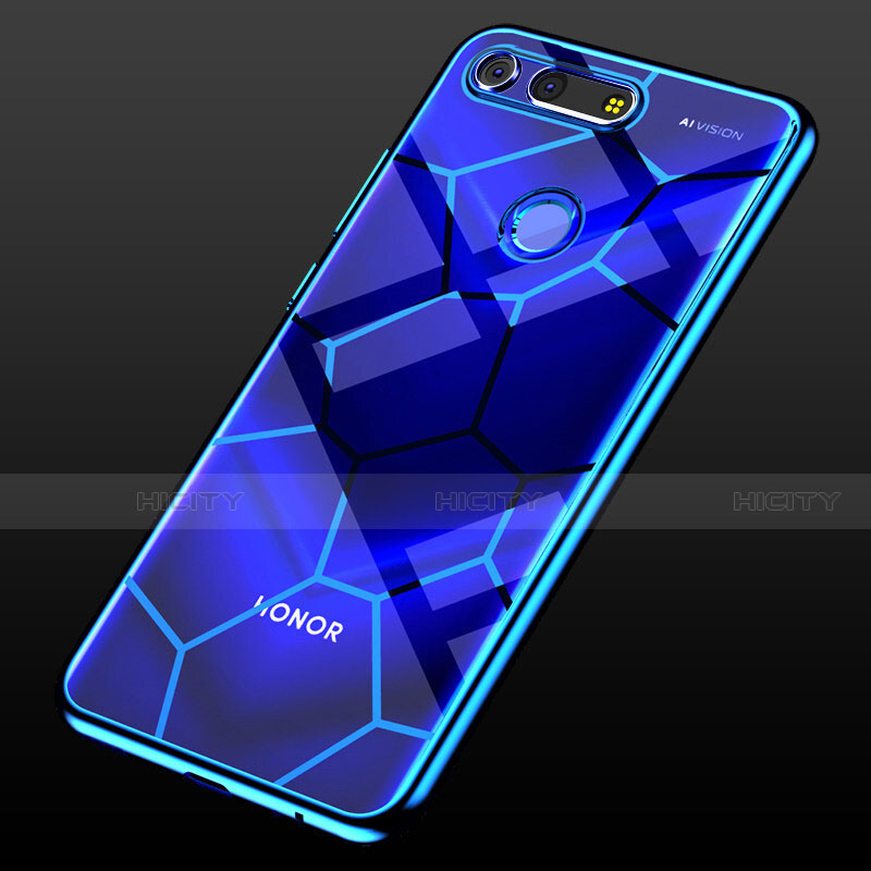 Funda Silicona Ultrafina Carcasa Transparente S05 para Huawei Honor V20 Azul