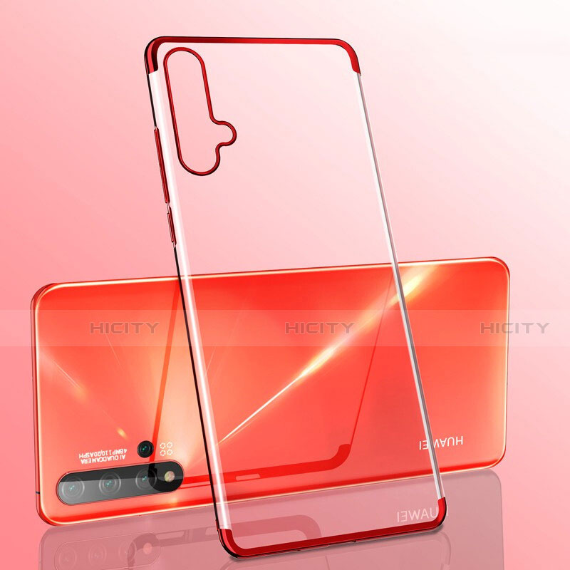 Funda Silicona Ultrafina Carcasa Transparente S05 para Huawei Nova 5 Rojo