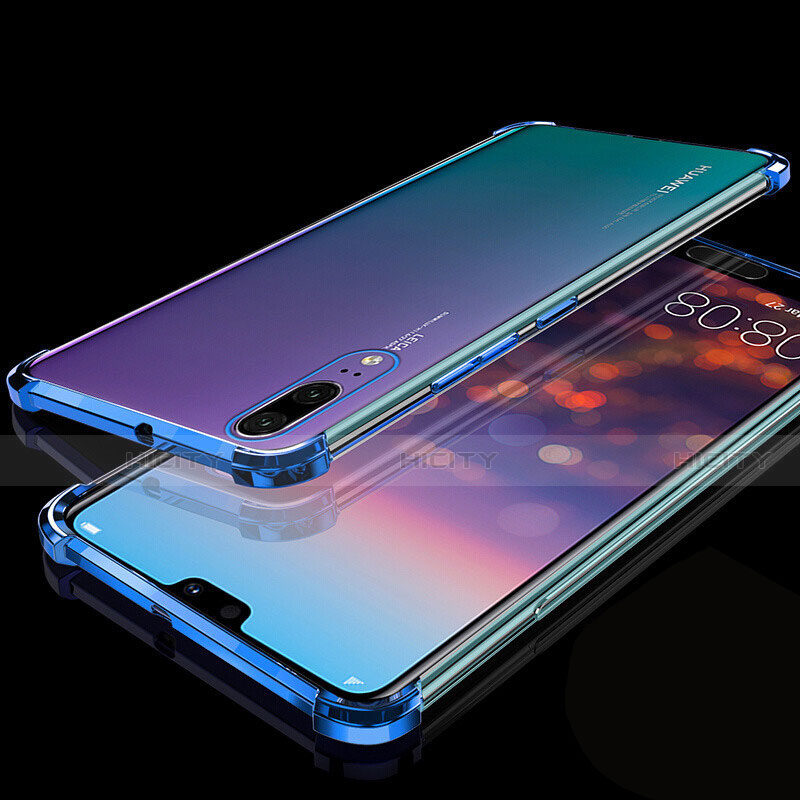 Funda Silicona Ultrafina Carcasa Transparente S05 para Huawei P20 Azul