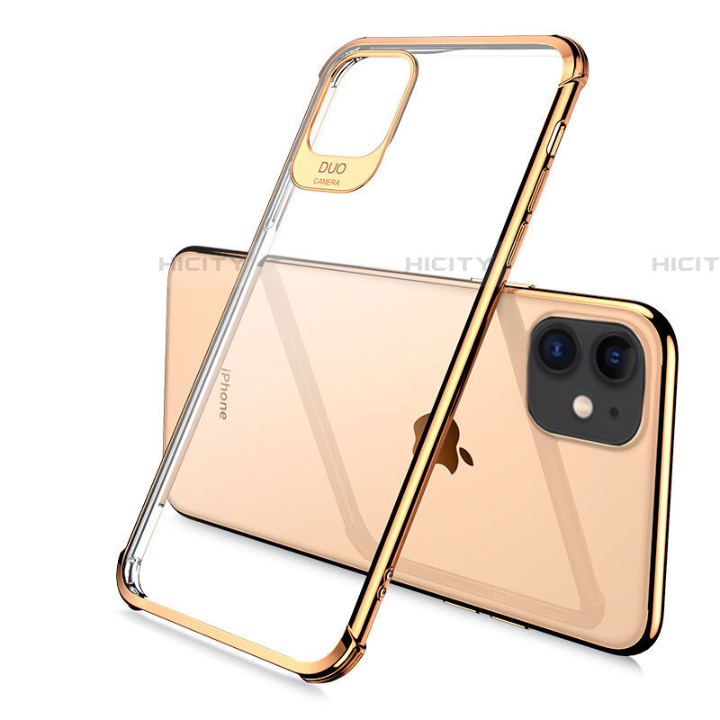 Funda Silicona Ultrafina Carcasa Transparente S06 para Apple iPhone 11 Pro Oro